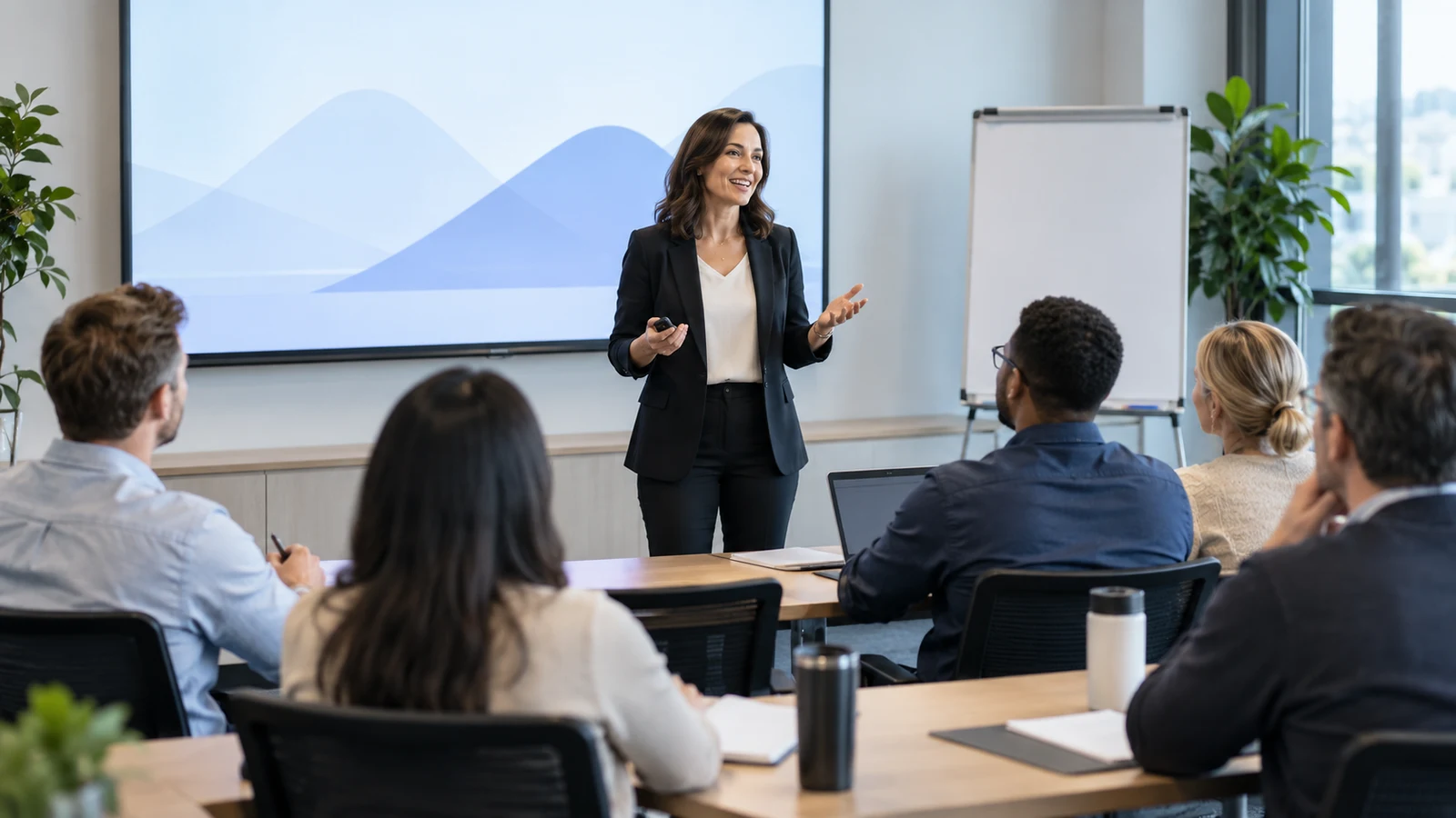 Instructor facilitating an in-person classroom training session